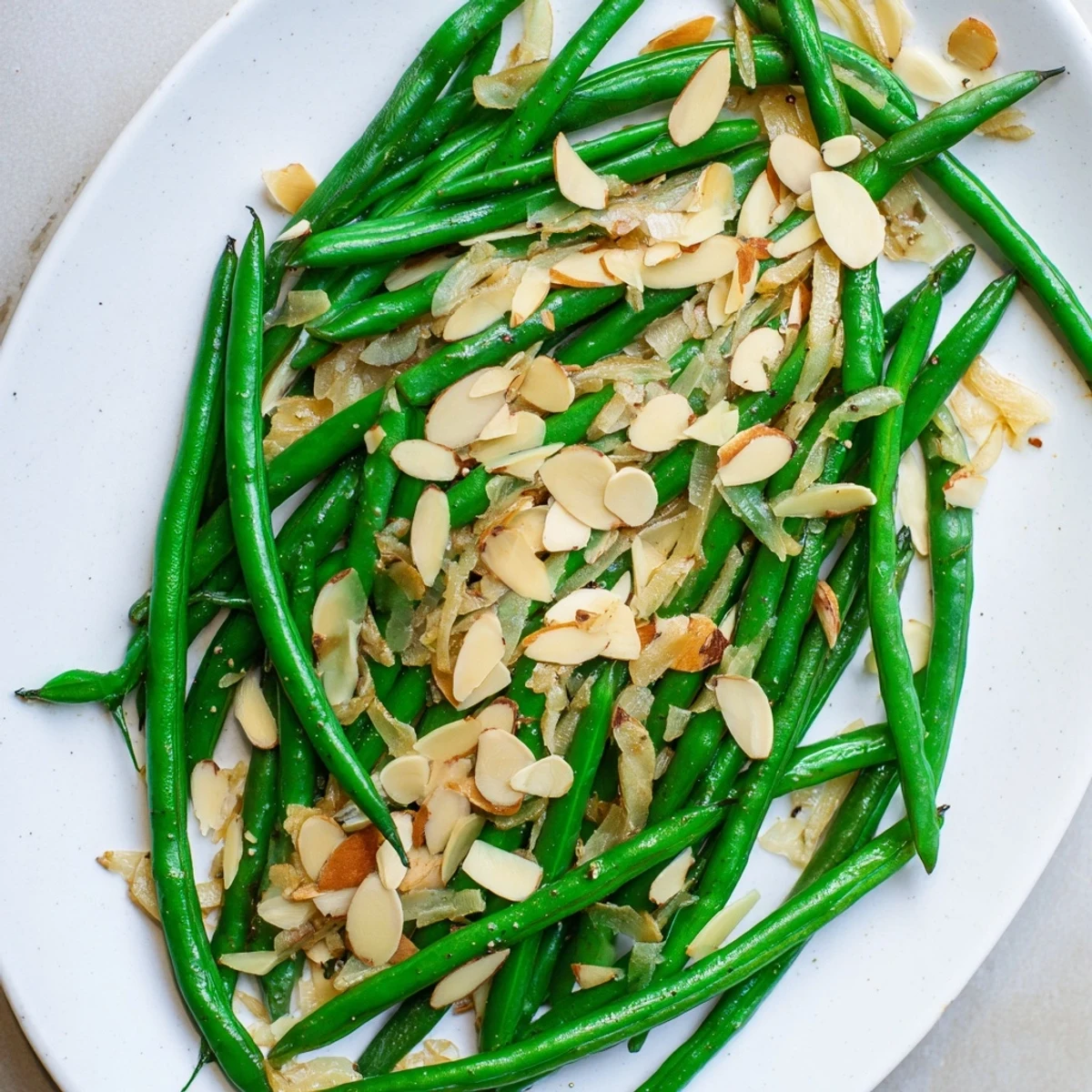 Sautéed Green Beans with Garlic and Almonds: a bright, flavorful side, featuring tender green beans and toasted almonds.