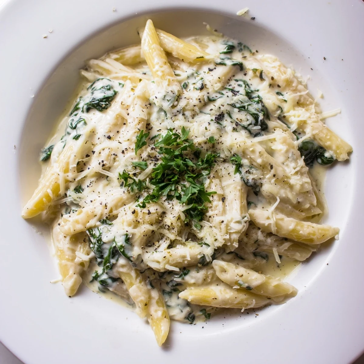 Warm, rich flavors: The Magic Casserole offers a cheesy pasta and spinach dinner everyone loves.