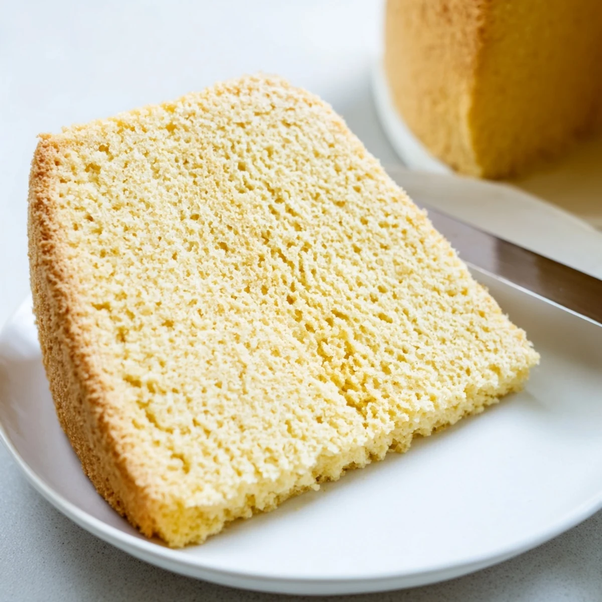 A fluffy, golden 3-Ingredient Vanilla Sponge Cake cooling on a wire rack, ready to serve.