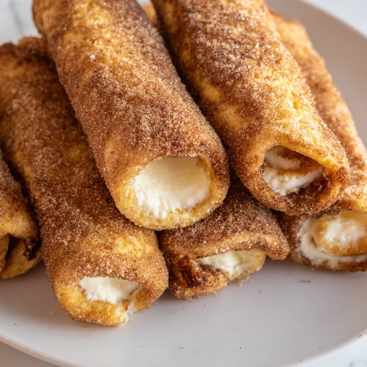 Freshly made cinnamon-sugar dusted Easy French Toast Roll-Ups are perfect for a handheld treat.
