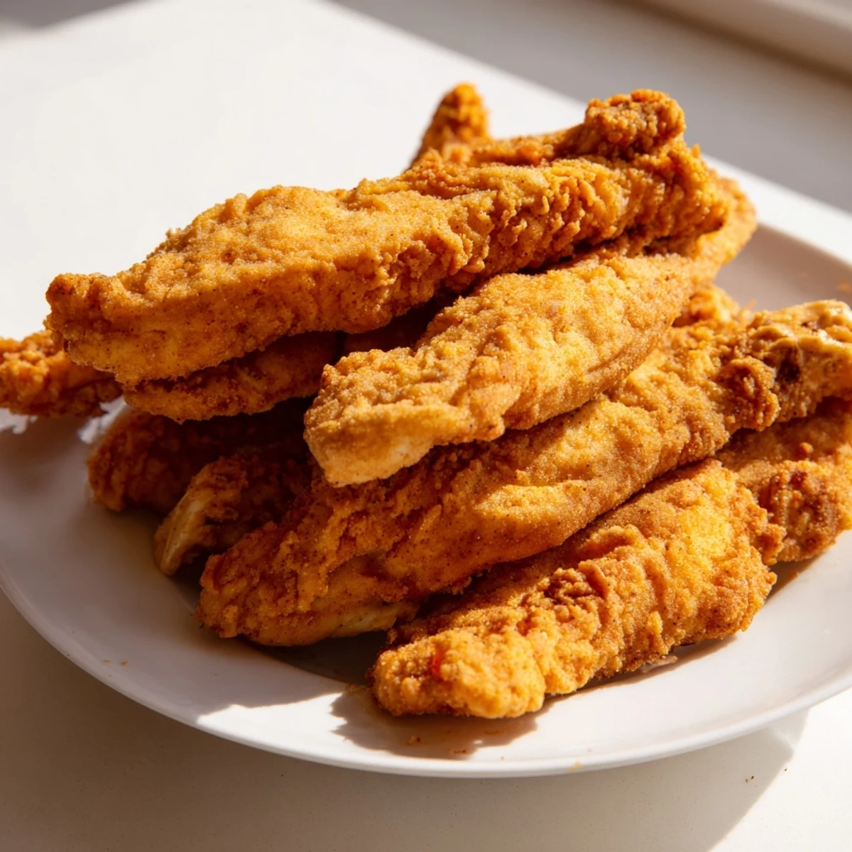 Crispy, golden-brown Buttermilk Fried Chicken Tenders: imagine the crunchy exterior with juicy insides.