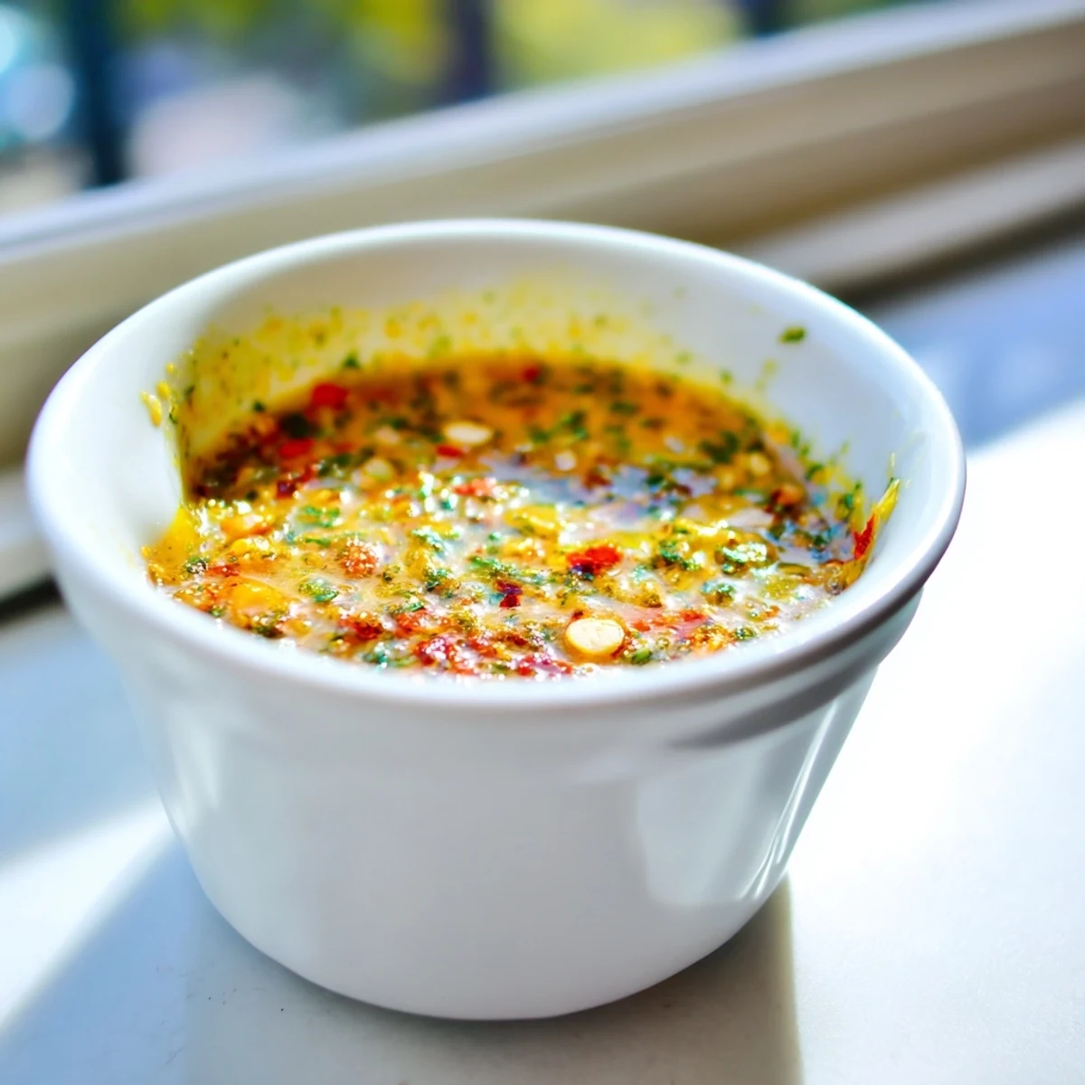 Creamy Cowboy Butter Sauce with melted butter, lemon zest, and fresh herbs, drizzled over grilled steak.  