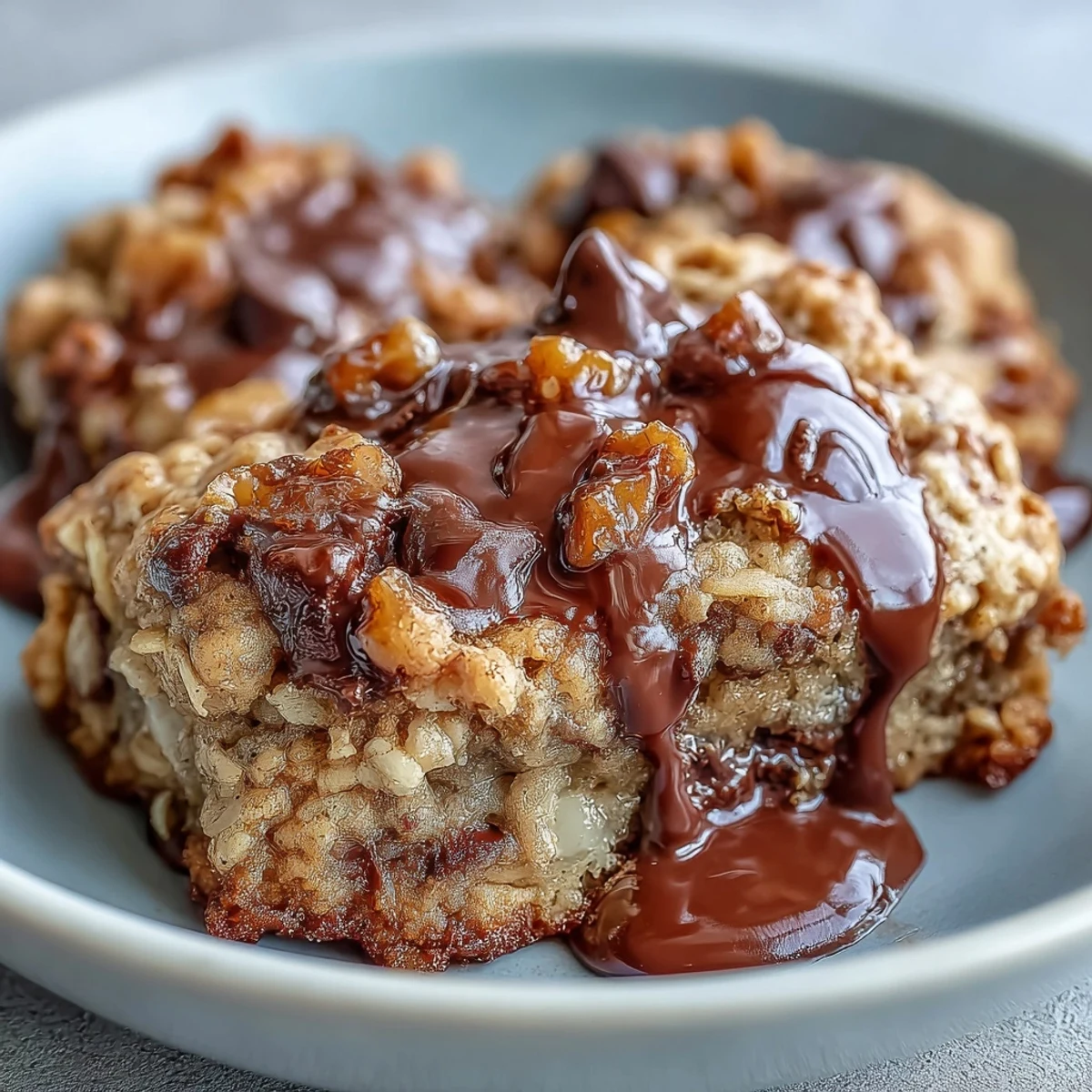 Golden-baked Chunky Monkey Oatmeal Cookie Skillet fresh from the oven, loaded with banana chunks, chocolate chips, and crunchy walnuts.