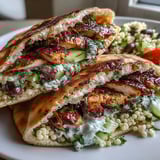 Freshly grilled lemon-oregano chicken, creamy tzatziki, and pearl couscous salad stuffed inside a warm, fluffy pita pocket.