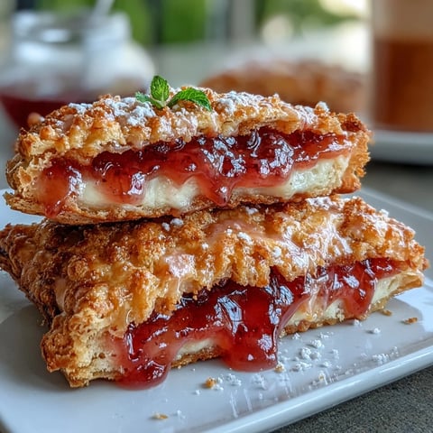 Golden-brown Guava Cheese Pop Tarts rest on a cooling rack, their shiny pink glaze dripping down the flaky pastry sides.