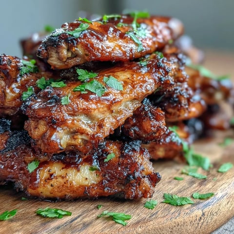 Golden-brown Guava BBQ Glazed Chicken Wings with a sticky, glossy finish on a wire rack.