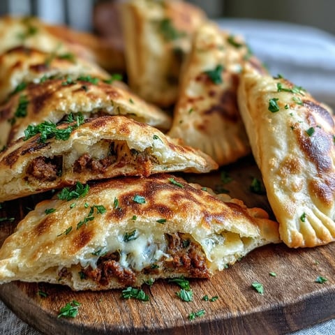 Golden crispy Lebanese Arayes pita pockets stuffed with spiced meat, served warm.