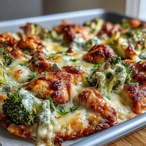 Golden melted cheddar blankets ranch-seasoned chicken and crisp broccoli on a sheet pan meal.