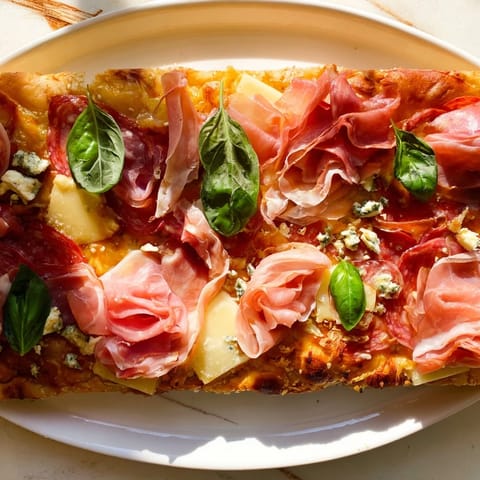 Rustic flatbreads with meats