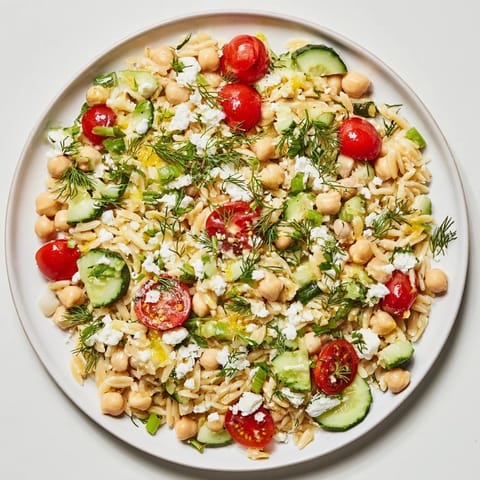 Greek Lemon Orzo Bean Salad