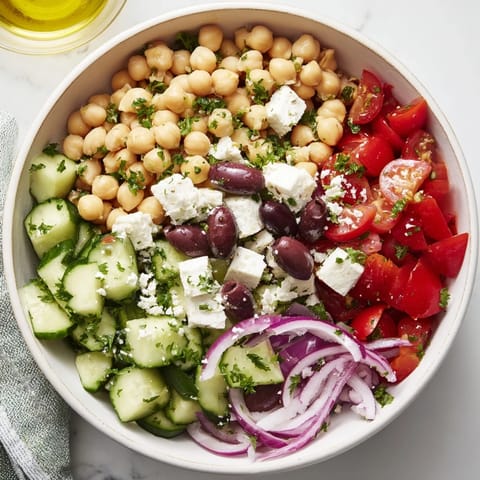 Mediterranean Chickpea Feta Bowl