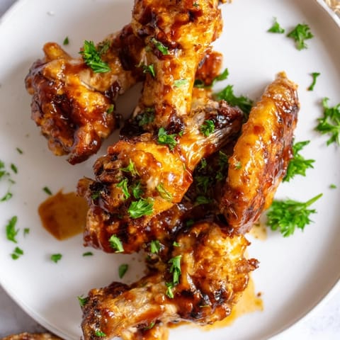 Baked sticky honey BBQ wings