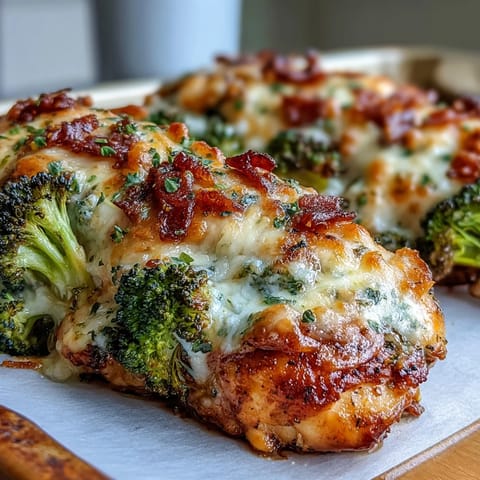 Golden ranch chicken breasts and crisp broccoli florets are roasted and topped with bubbling cheddar on a sheet pan.