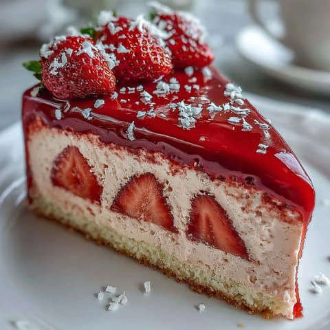 Valentines Strawberry Mousse Cake