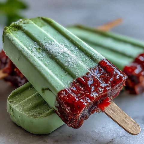 Strawberry Matcha Latte Popsicles
