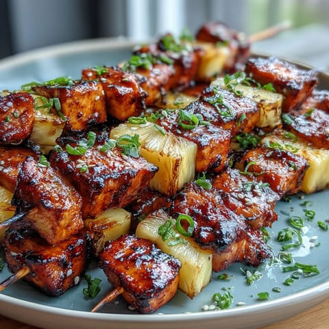 Air-fried chicken and pineapple chunks glazed with soy, honey, and sesame, creating a caramelized, flavor-packed bite.  