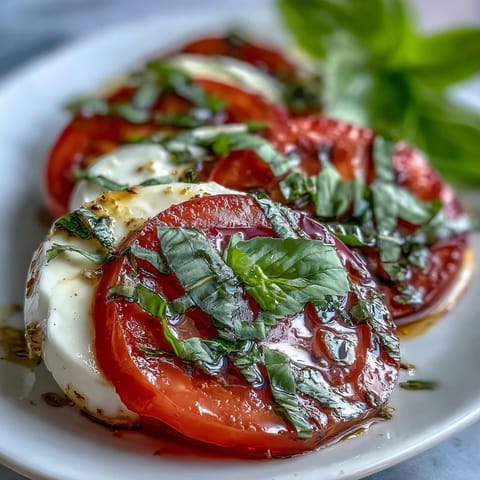 Caprese Salad Basil Oil Drizzle