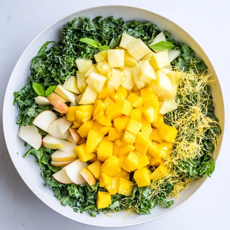 Imagine the refreshing Sunlit Glade: a delightful, vegan salad bursting with sunshine flavors.