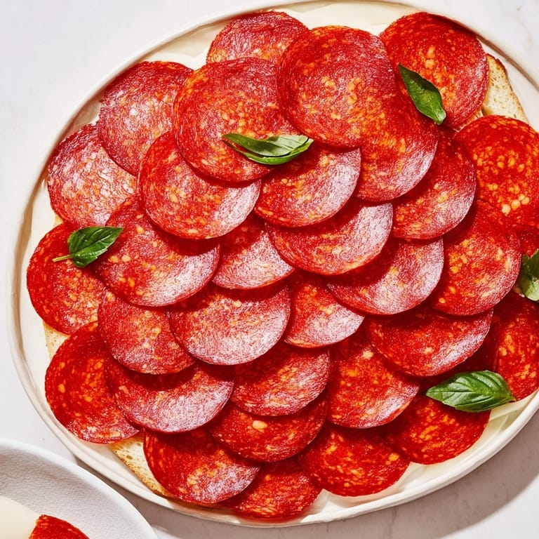 Delicious Dragon Scale recipe: Sliced pepperoni and cheese arranged into a visually stunning, fun appetizer.