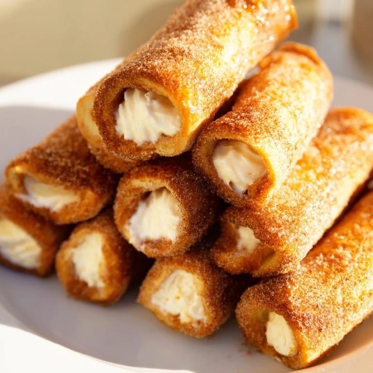 Golden, crisp Easy French Toast Roll-Ups feature a sweet jam filling, perfect for breakfast or snack.