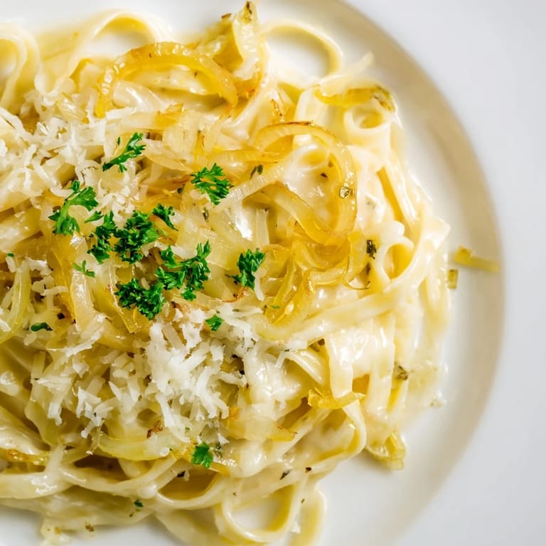Creamy, cheesy One-Pot French Onion Pasta with perfect pasta and rich, savory onion flavor in a single pot.