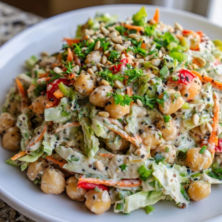 This delicious Fiber-Forward Chickpea Salad features flavorful chickpeas and a zesty lemon dressing.