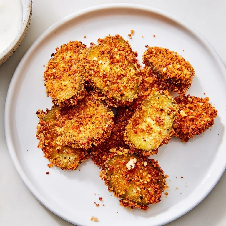 Crispy Fried Pickles offer a delightful crunch, perfectly cooked and ready to dip in creamy ranch sauce.