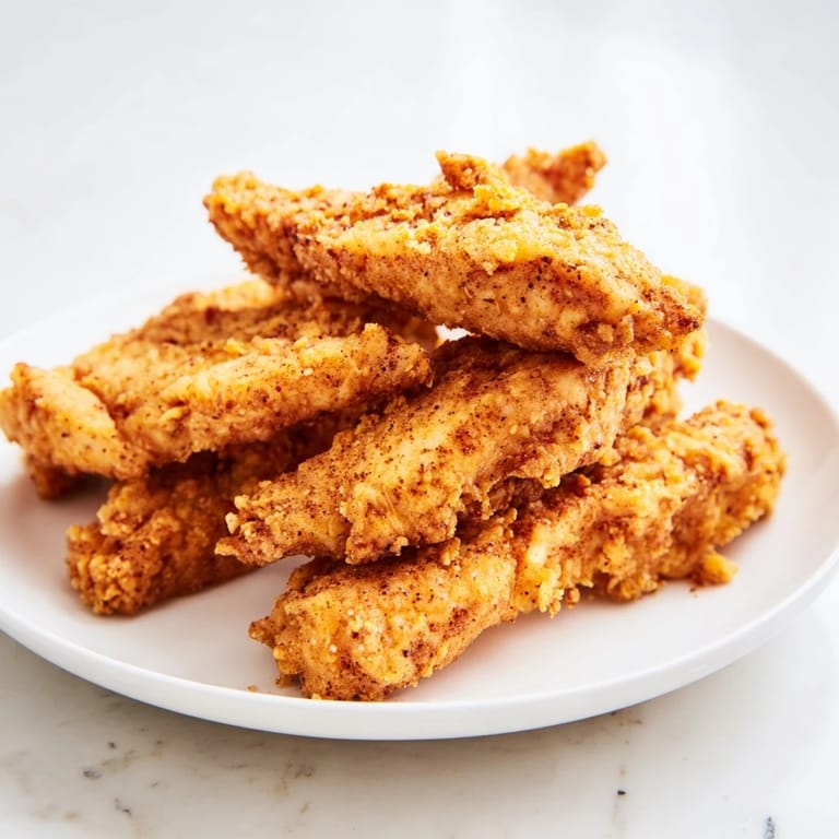 Plump, tender Buttermilk Fried Chicken Tenders, served hot, perfect with creamy dipping sauce for dinner.