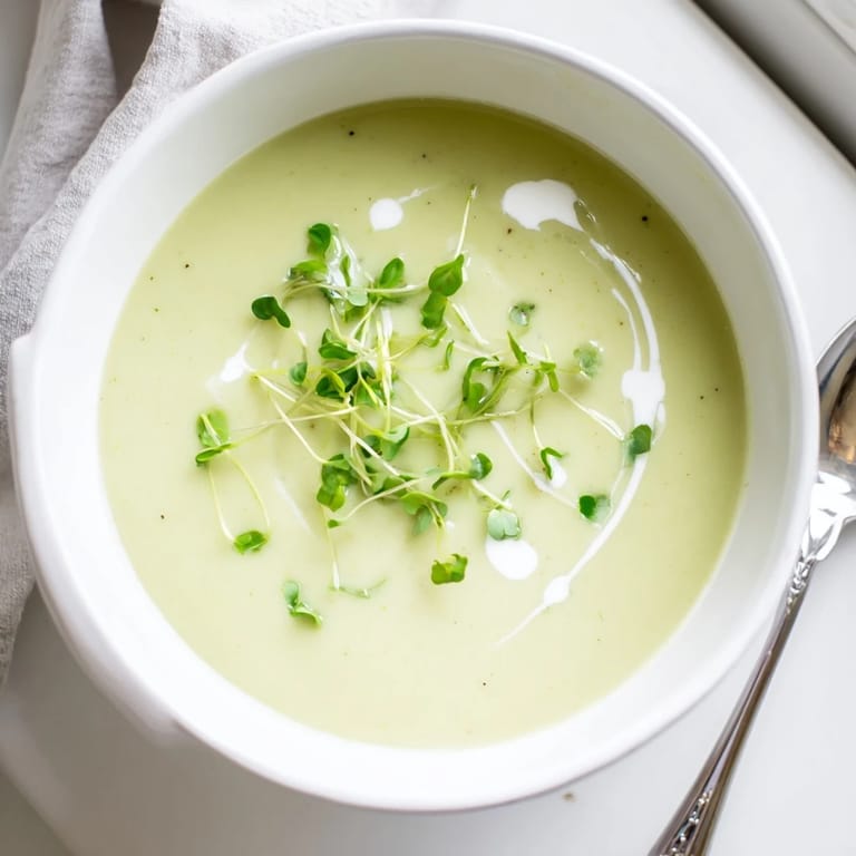Creamy Celery Root Bisque simmering in a pot, showcasing the velvety texture and pale green hue of the French soup.