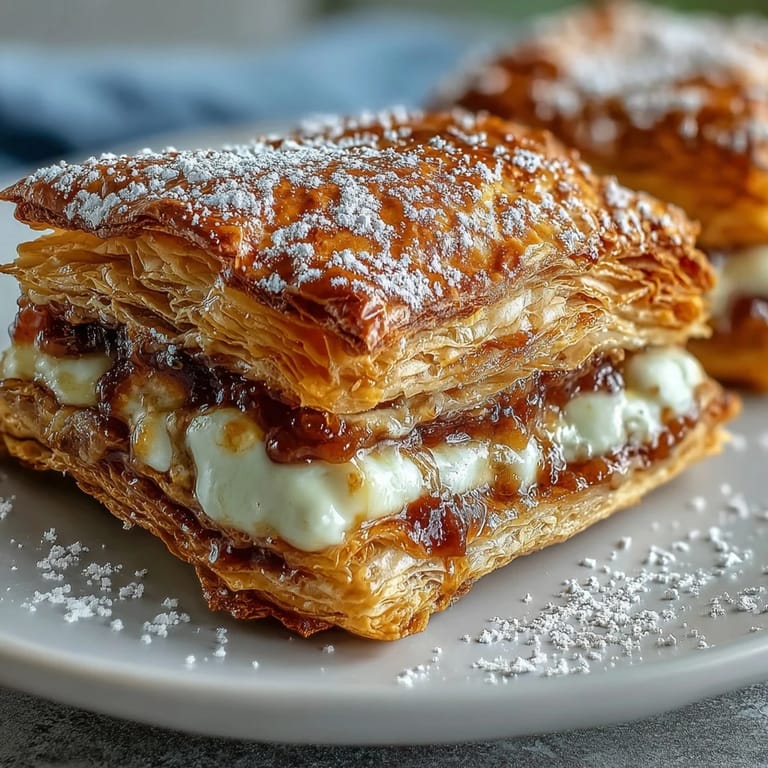 Warm Guava Cheese Pastries are split open to reveal gooey, melted cheese and vibrant pink guava filling. 