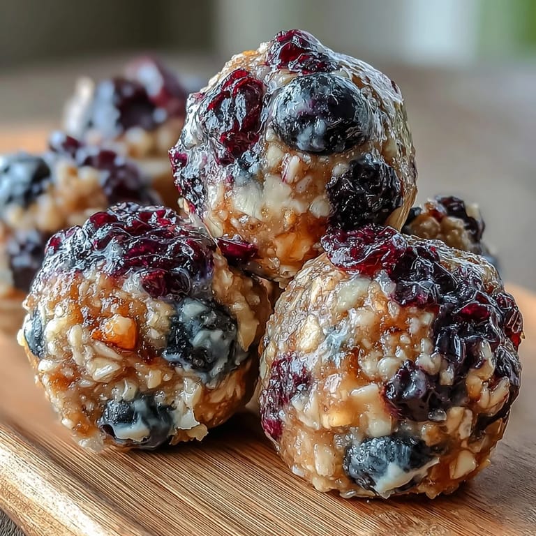 Bright and tangy vegan lemon blueberry energy bites, packed with nuts and dried fruit, perfect for an on-the-go energy boost.