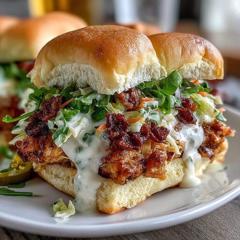 2. Juicy, slow-cooked chicken in bold Mississippi flavors, topped with crisp coleslaw and served on warm slider buns for easy entertaining.