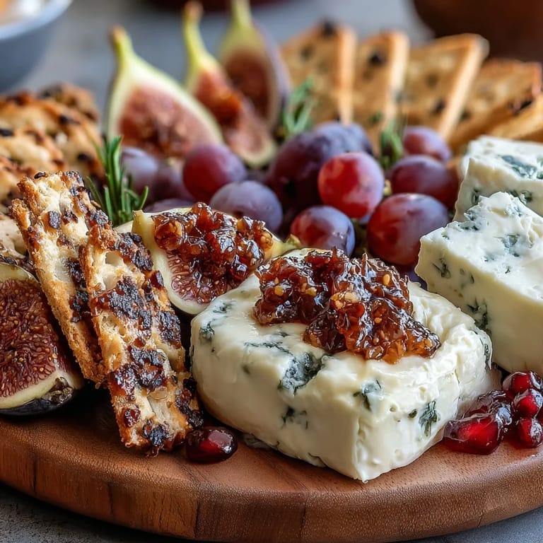 A whimsical Pisces Zodiac Snack Board with blue fruits, creamy cheeses, and sparkling candies, perfect for stargazers and party guests.