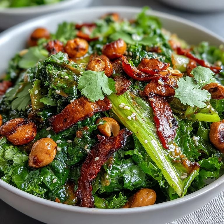 Vibrant celery peanut salad with soy ginger dressing, featuring crisp vegetables, toasted nuts, and a tangy Asian-inspired vinaigrette for a refreshing meal.