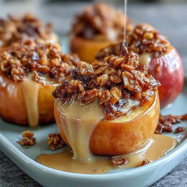 Wholesome apple slices coated in peanut butter and topped with granola, a delicious snack or party dessert.