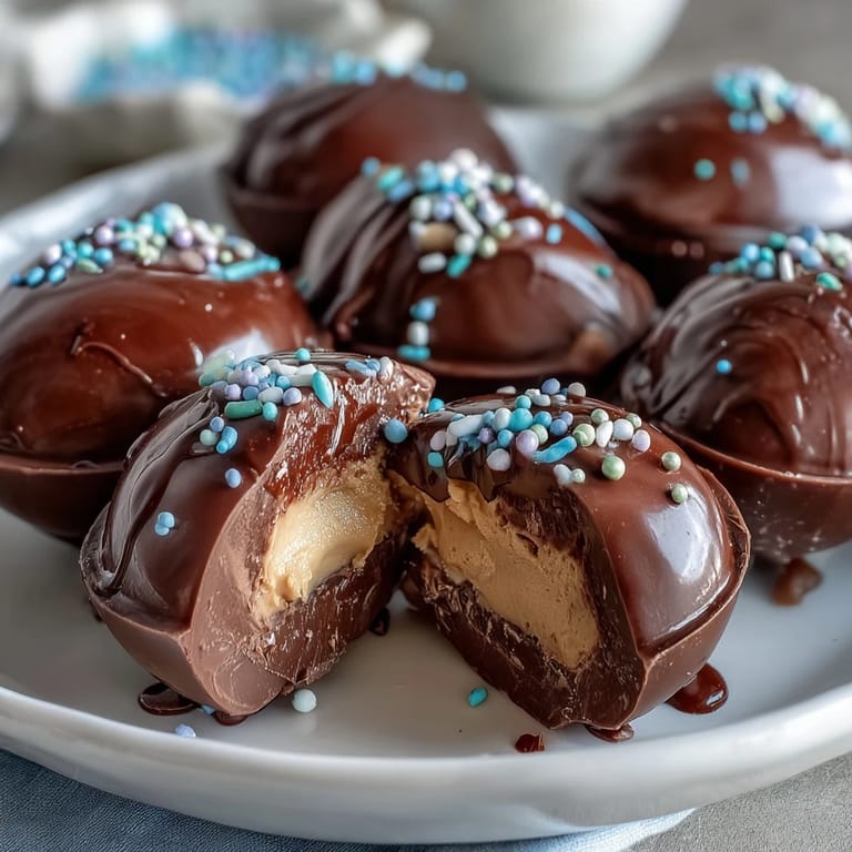 Creamy peanut butter eggs coated in rich milk chocolate, perfect for Easter baskets and homemade holiday candy platters.