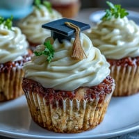 Simple graduation cupcakes with cap fondant toppers, topped with smooth vanilla buttercream and black fondant caps, perfect for celebrating achievements.