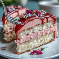 Bridal Shower Rosé Velvet Cake with shimmering gold drip, a visually stunning dessert.